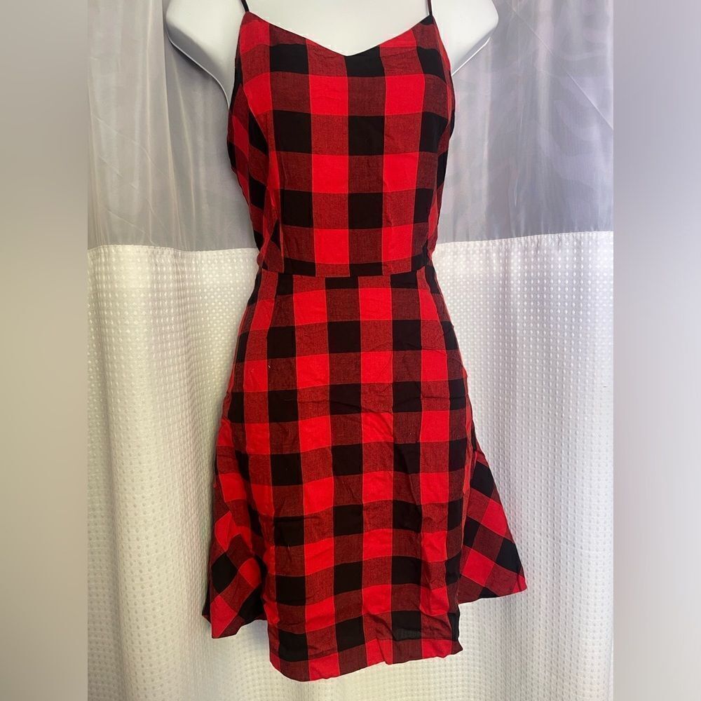 Y2K Red and Black Checkered Mini Dress - Picture 4 of 5